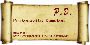 Prikosovits Domokos névjegykártya